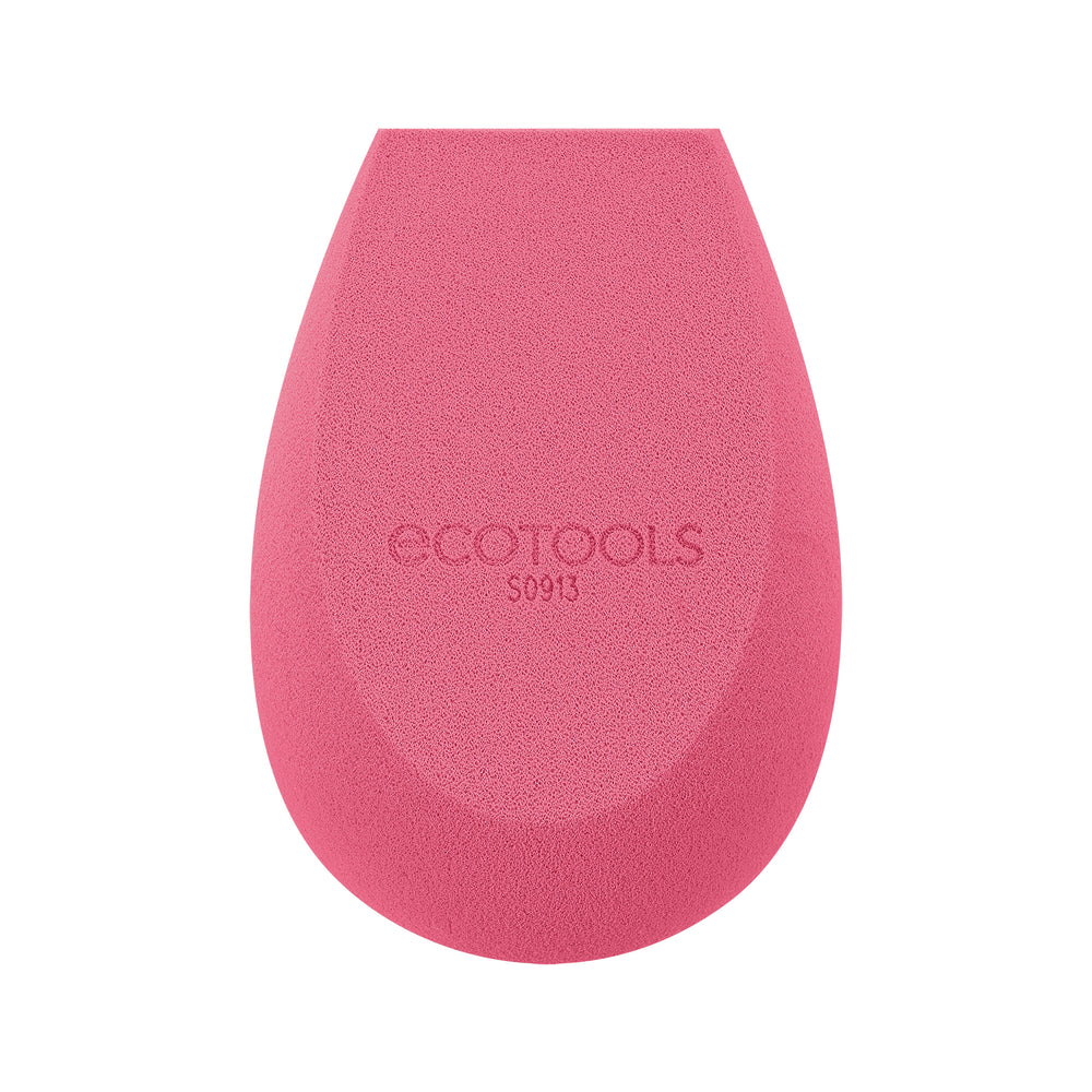 Pink teardrop makeup sponge, single sponge front view