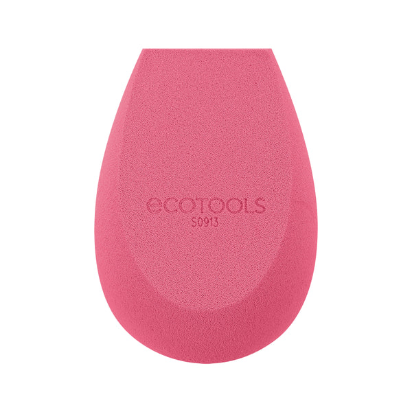 Pink teardrop makeup sponge, single sponge front view