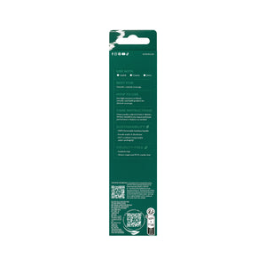 Precision concealer brush back card packaging with care icons and barcode area