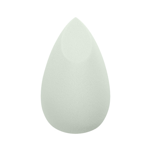 Light green teardrop blurring blender sponge with rounded tip and soft texture