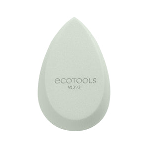 Light green teardrop makeup blurring blender sponge with ECOTOOLS logo, M1393