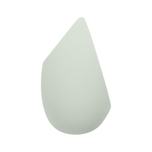 Light green teardrop makeup blurring blender sponge, smooth foam surface