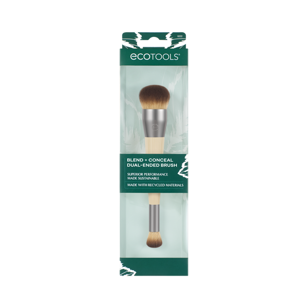 Blend + Conceal dual-ended brush in retail packaging with visible brush