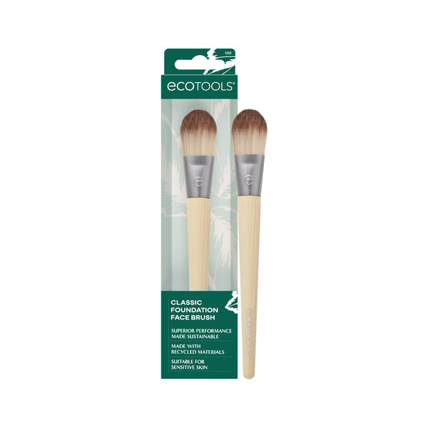 ecotools two-pack foundation brushes with bamboo handles and dark bristles