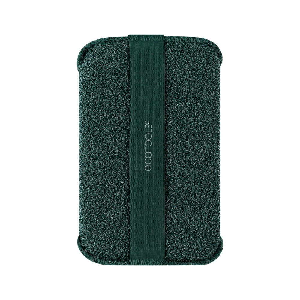 XL Body Buffer scrub sponge with looped strap, dark green