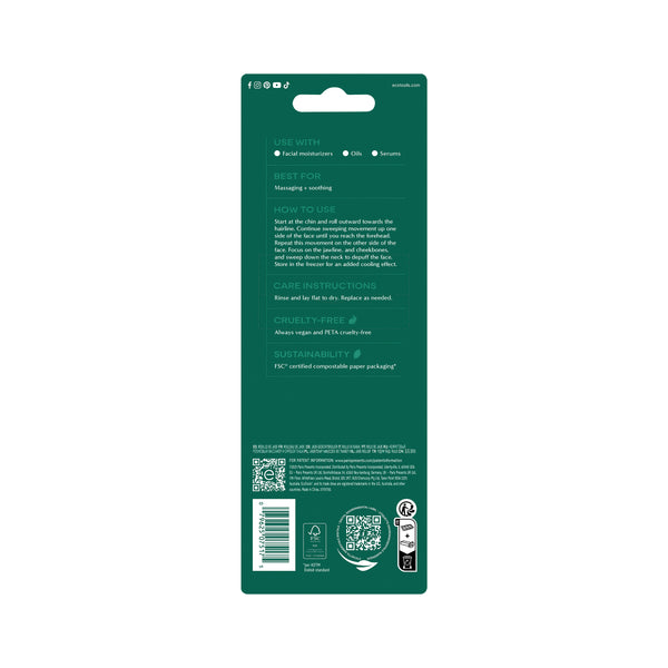 ecotools Jade Roller package back with product details, icons, and barcode