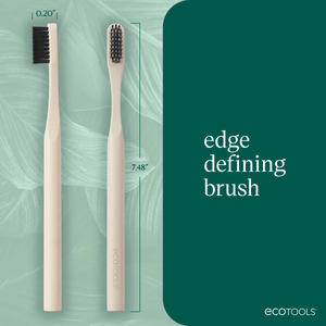 Two edge defining brushes with bamboo handles and dark bristle heads, shown side by side