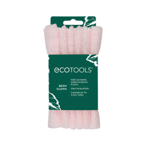 ECOTOOLS pink exfoliating bath cloth in branded packaging
