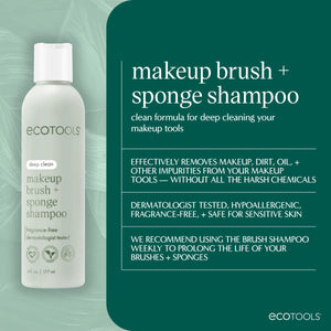 Makeup brush cleansing pad and deep-clean makeup brush + sponge shampoo bottle, green and white