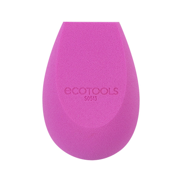 Purple teardrop makeup sponge with subtle brand logo on front