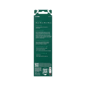 Ecotools retail package for dual-ended makeup brush, front view with product image