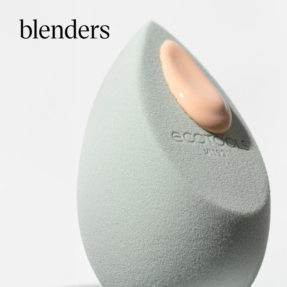 blenders text above a close view of a gray blender base with a control knob and finger