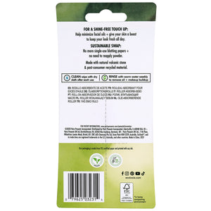 Oil-absorbing facial roller product packaging back card with usage and care info