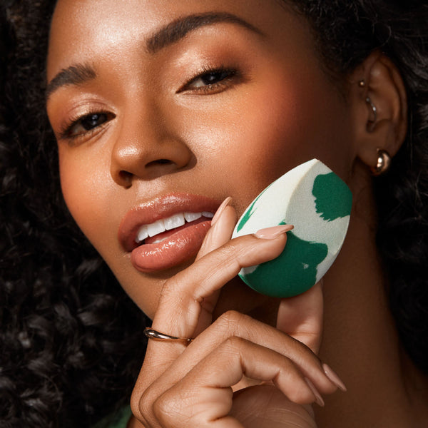 EcoTools blending sponge from core five set used to apply base makeup