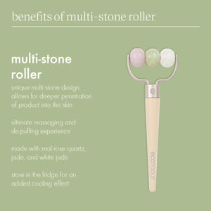 Benefits card for multi-stone roller with three-stone roller illustration