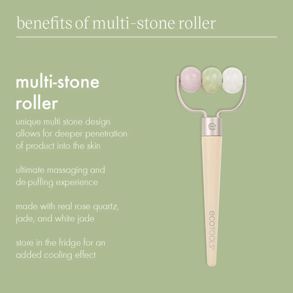 Benefits card for multi-stone roller with three-stone roller illustration