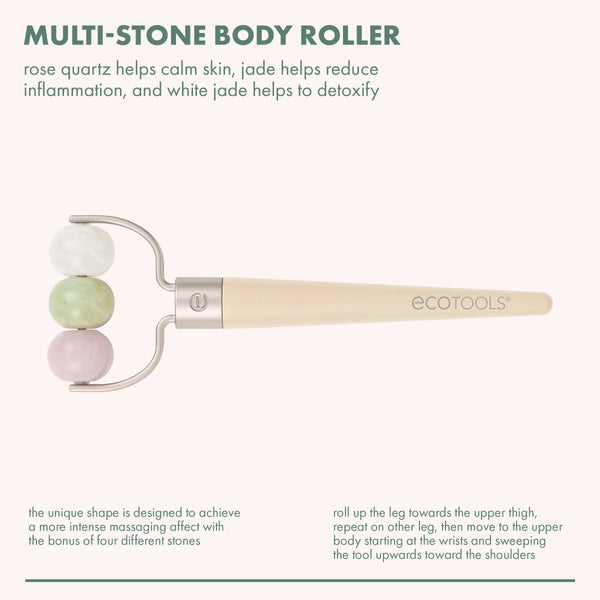 Multi-stone body roller packaging with three pastel stones shown on a U roller