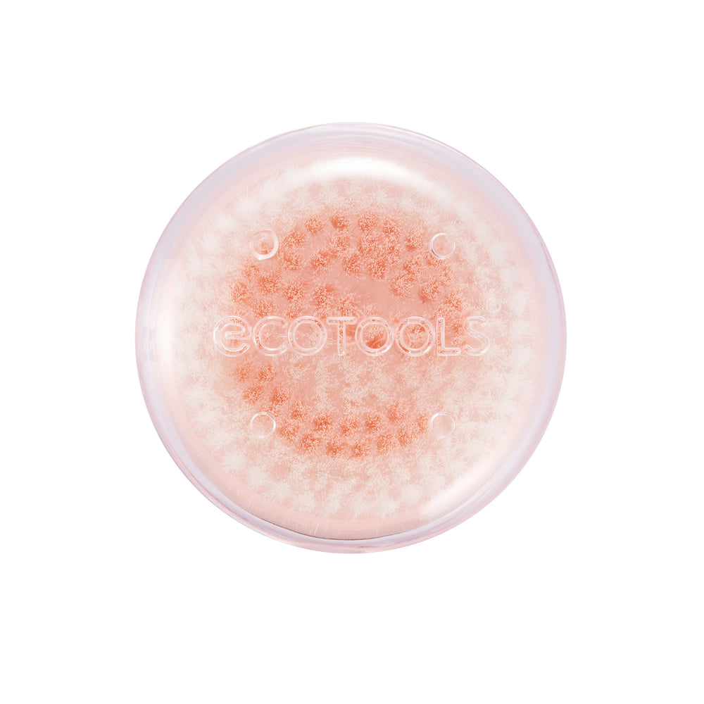 Pink deep cleansing facial brush head with short bristles