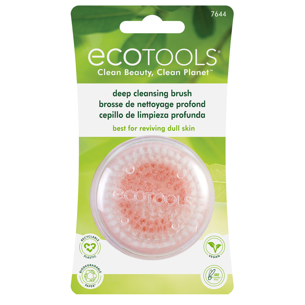 Pink deep cleansing facial brush head with short bristles