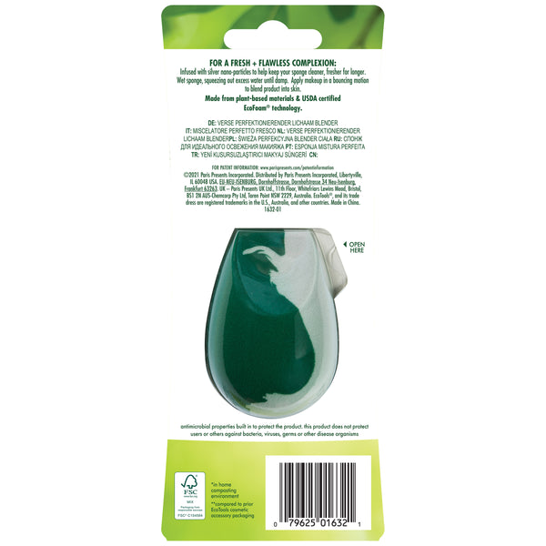 ECOtools blending sponge package back with product illustration and barcode.