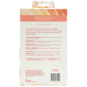 ECOTOOLS elements fiery eyes kit back panel with brush descriptions and features