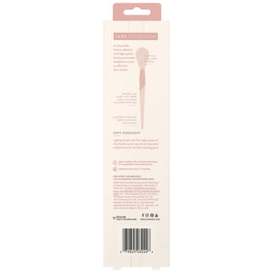 Soft highlight makeup brush box back with brush silhouette and product text