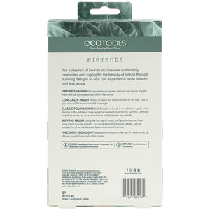 Face brush kit box back with product information panels and barcode